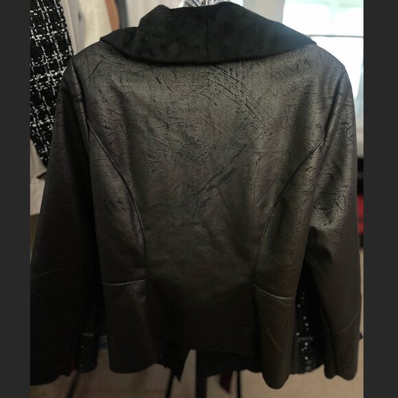 White House Black Market-  Asymmetrical Zip Black Jacket Blazer - Picture 2 of 2